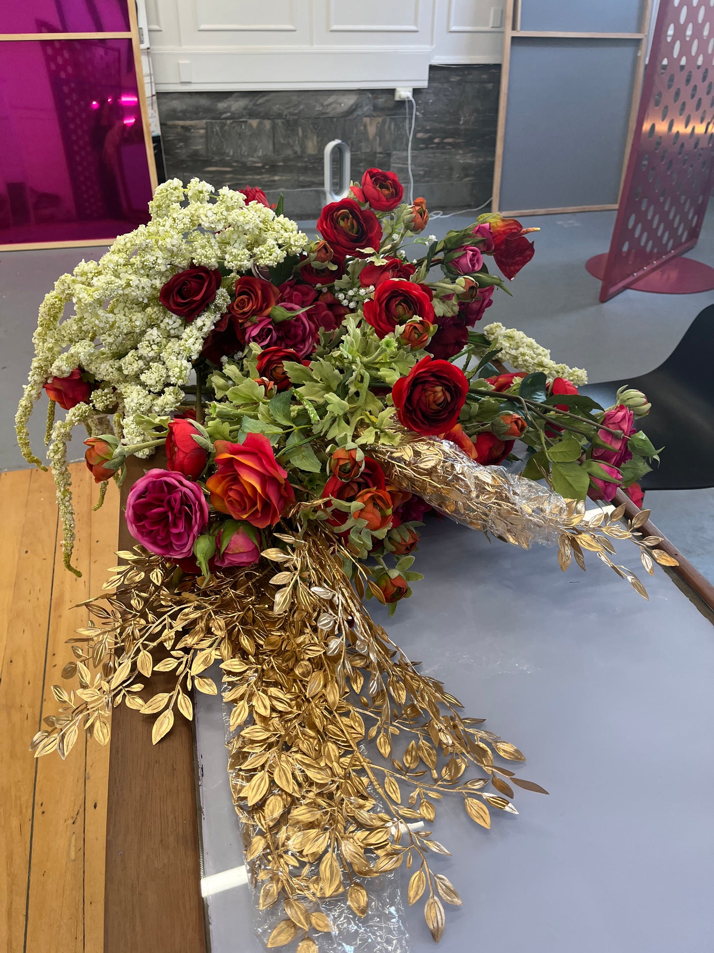 Bunch of silk flowers