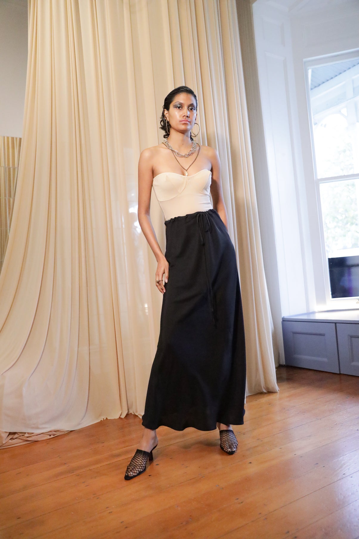 Silver Play Skirt ~ Black Lustre