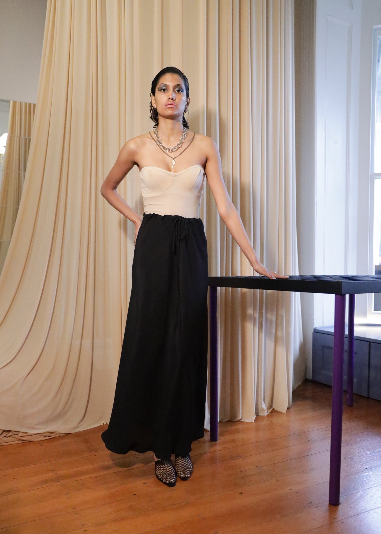 Silver Play Skirt ~ Black Lustre