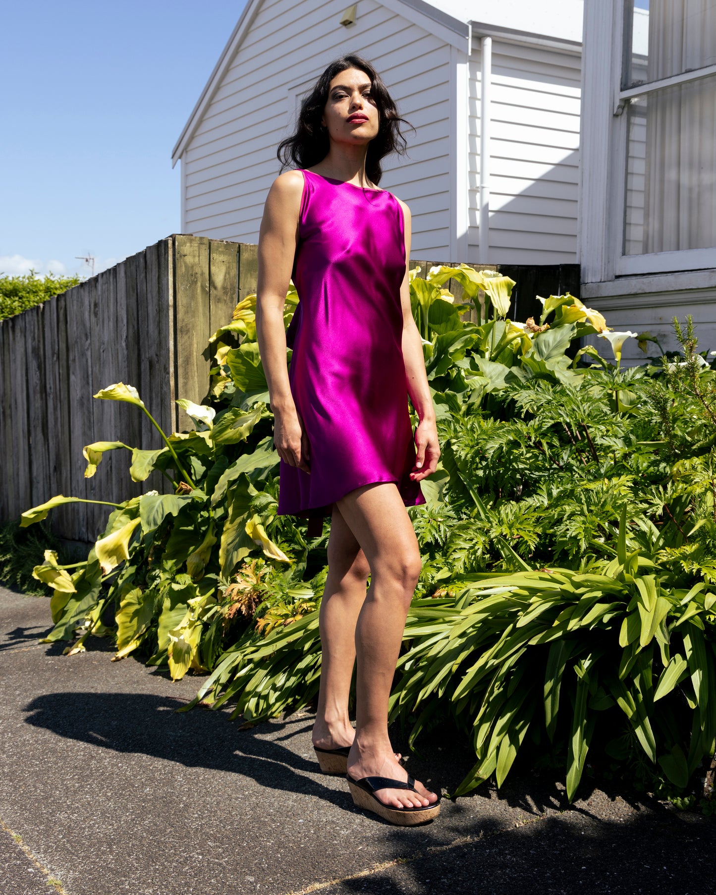 Atomic Dress ~ Fuchsia Silk