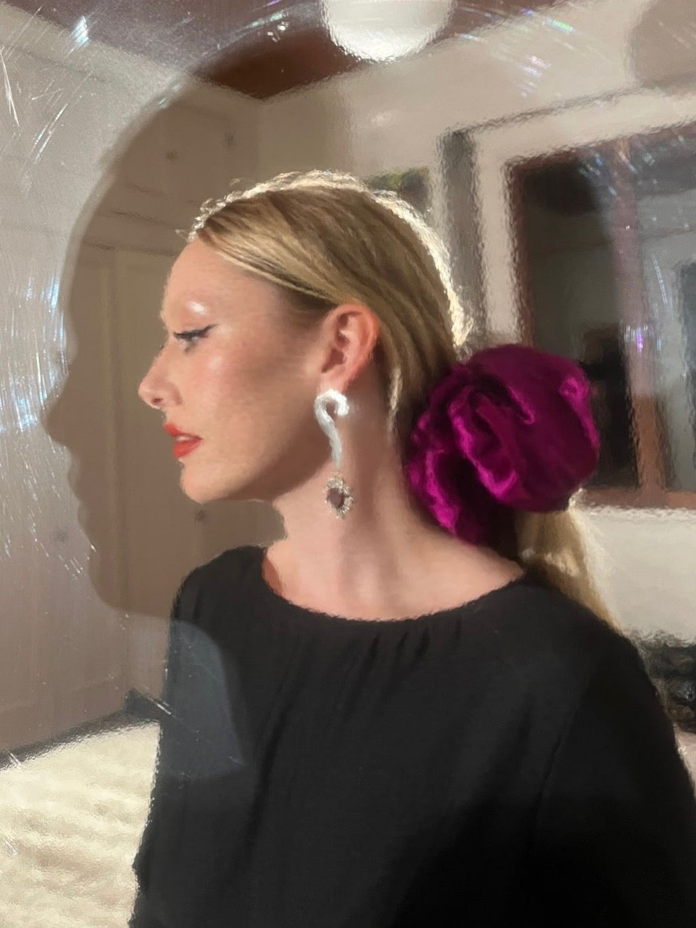 Scrunchie ~ Fuchsia Silk Satin