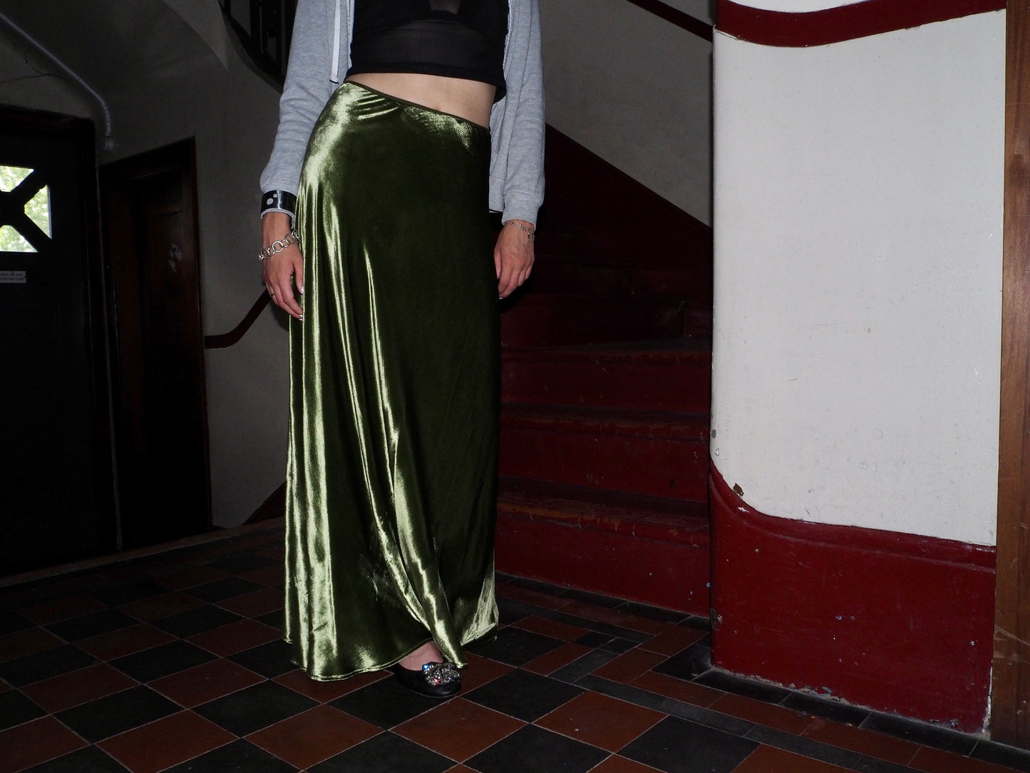 Enchanté Skirt ~ Green Velvet