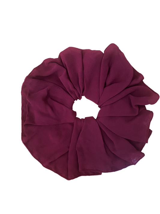 Scrunchie ~ Crimson silk chiffon
