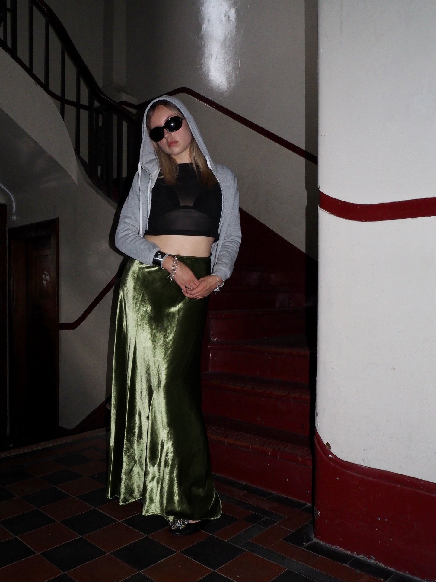 Enchanté Skirt ~ Green Velvet