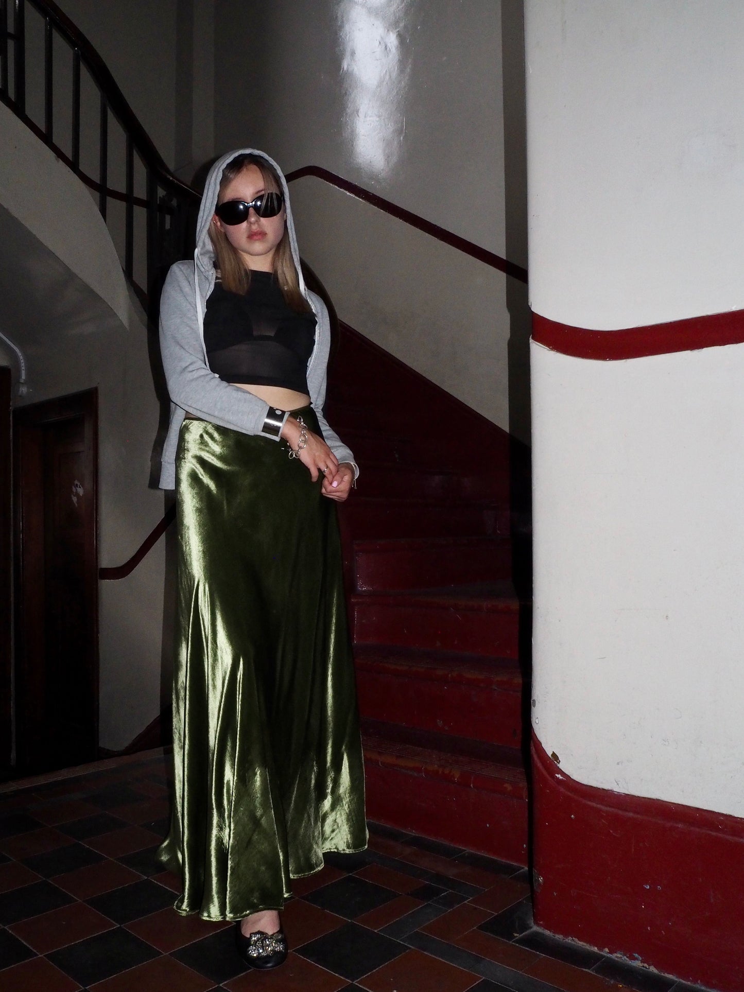 Enchanté Skirt ~ Green Velvet