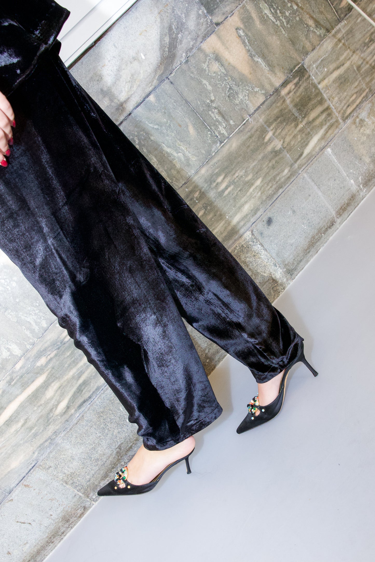 Polly Jean Pants ~ Black Velvet