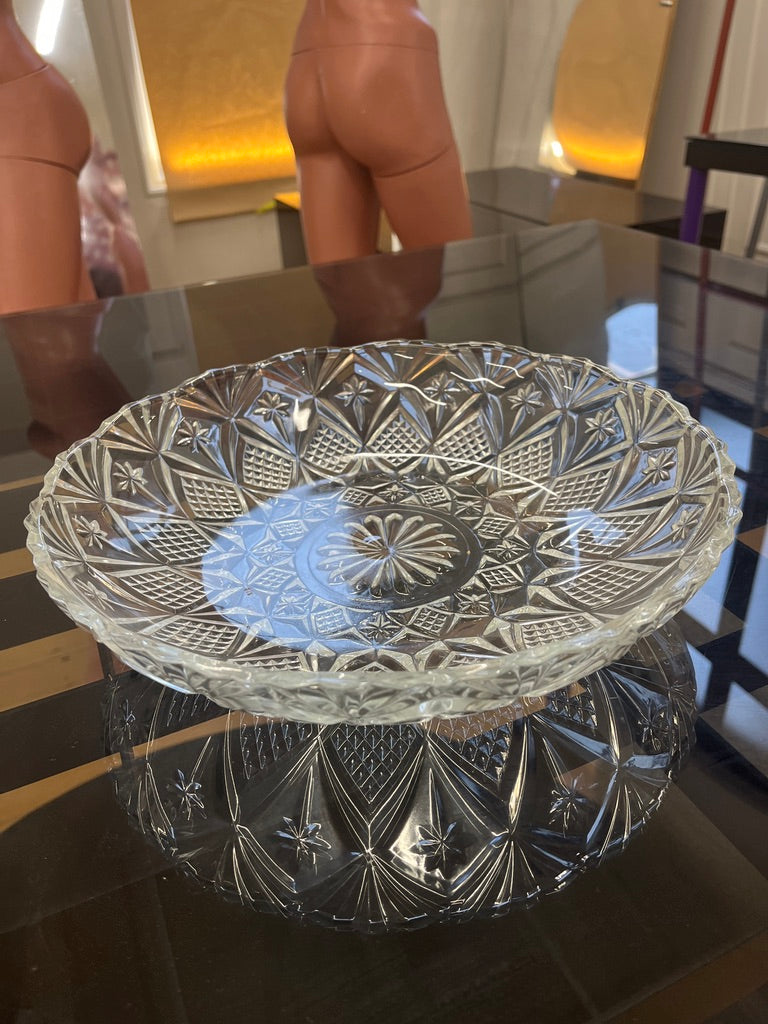 Vintage Cast Glass Plate