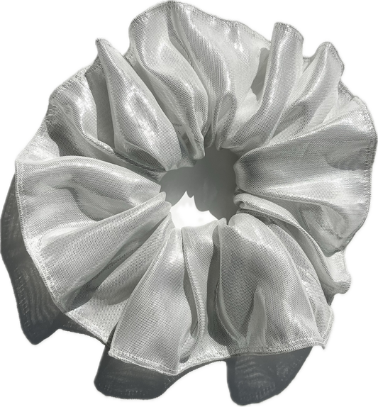 Scrunchie - Silver Silk Lamé