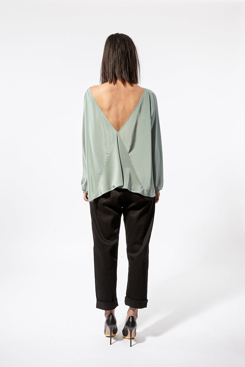 Miss Crabb Archive | Eastwick Top ~ Sage Silk