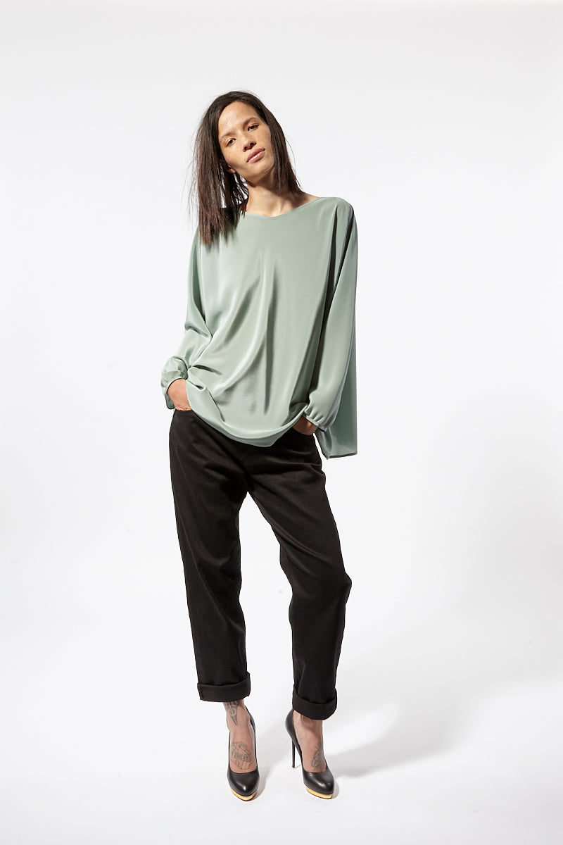 Miss Crabb Archive | Eastwick Top ~ Sage Silk