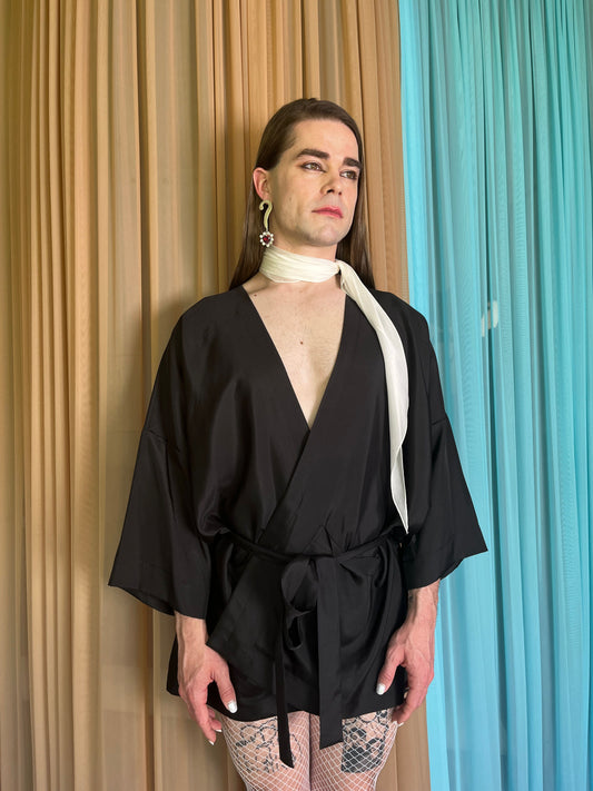 Tokyo Mini-Robe ~ Black Silk