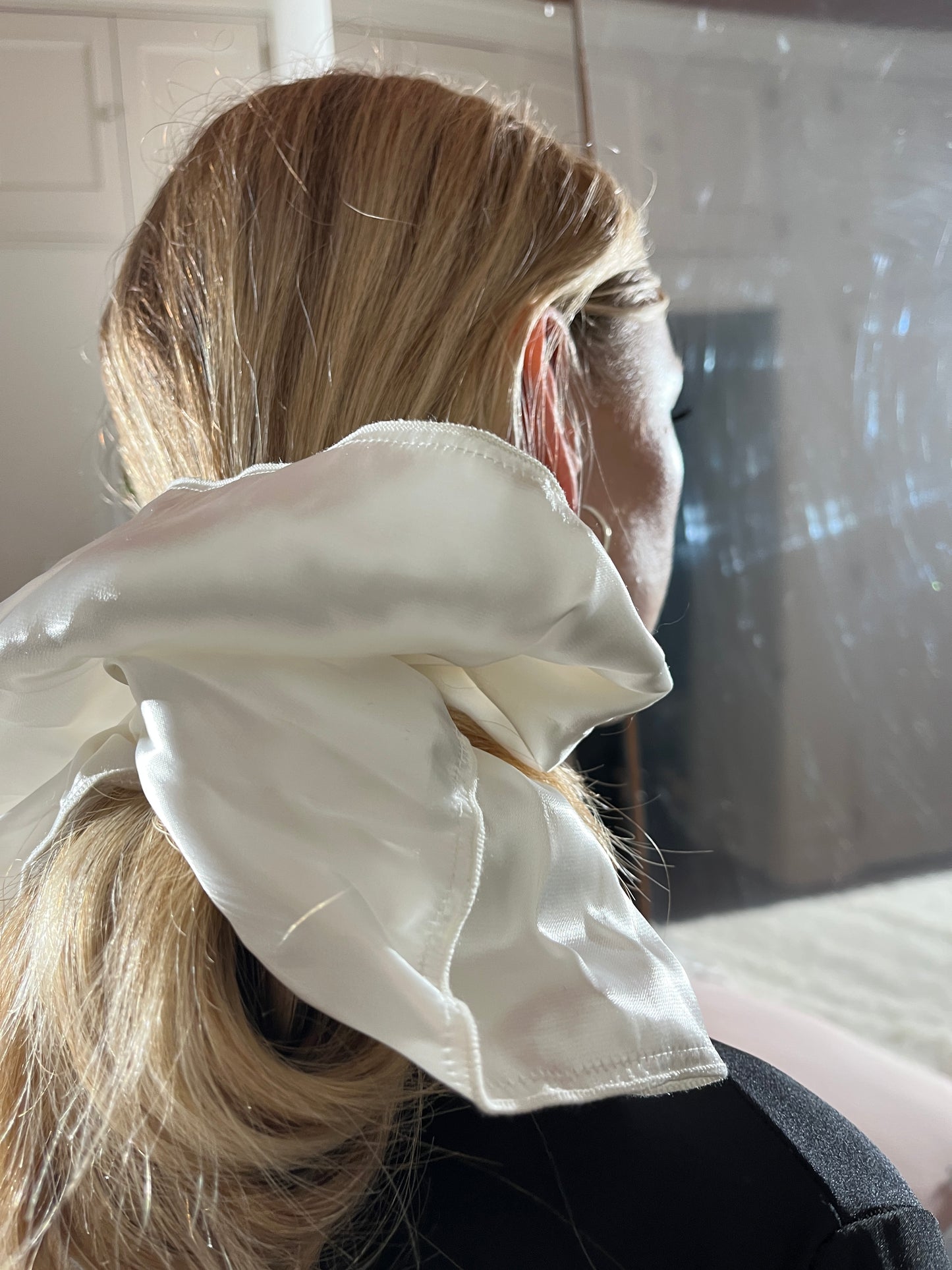 Scrunchie ~ Ivory Liquid Silk