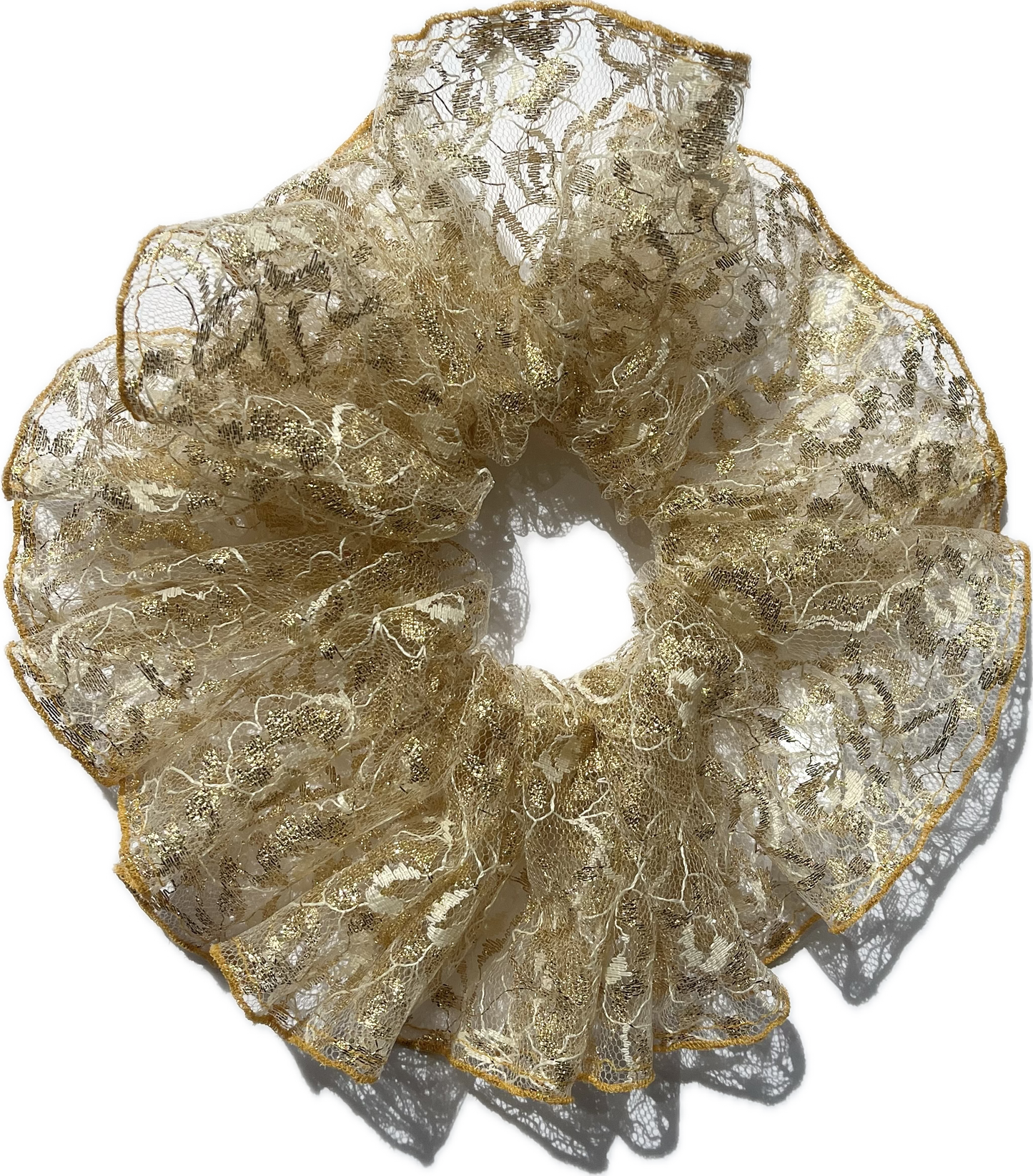 Scrunchie - Gold Lamé Lace