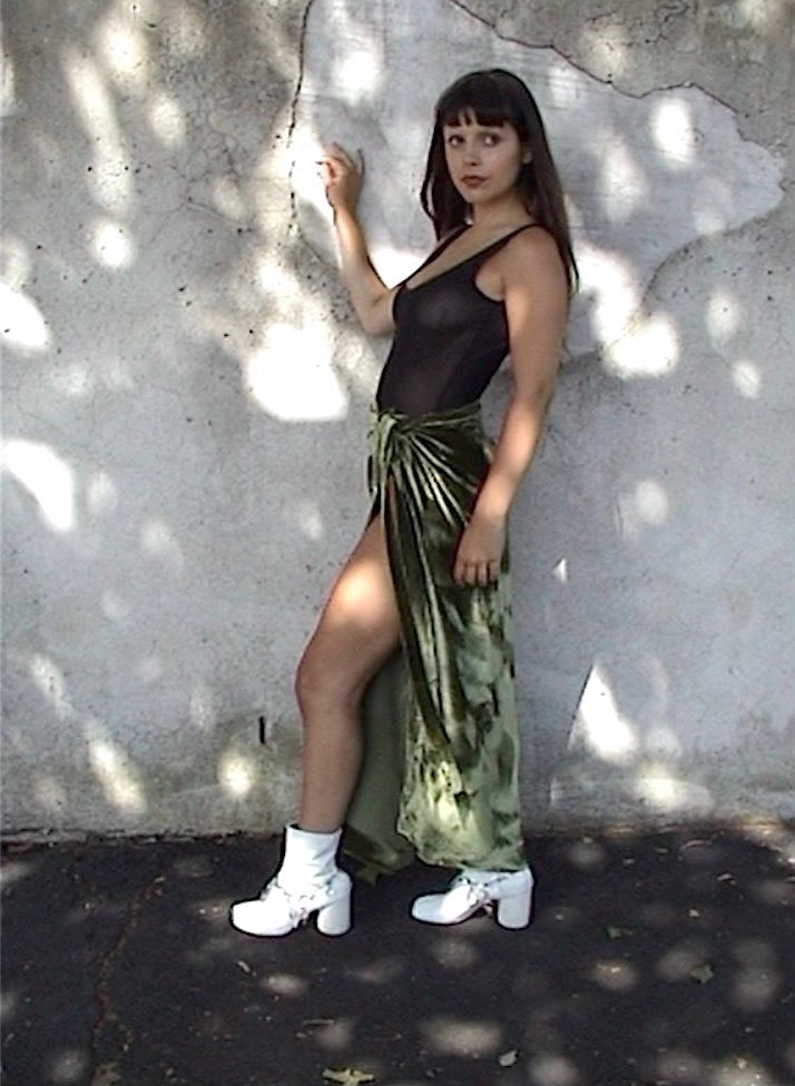 Spindrift Skirt ~ Green Velvet