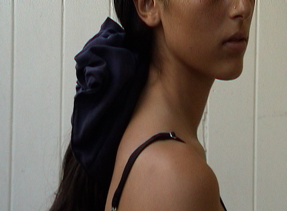 Scrunchie ~ Large Navy Silk