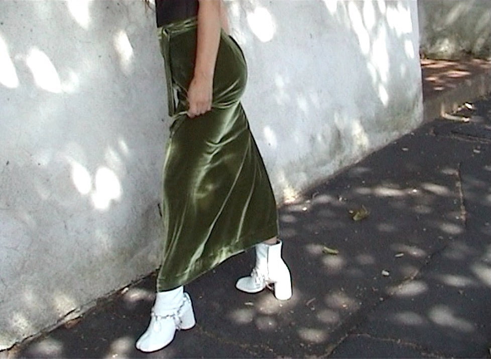 Spindrift Skirt ~ Green Velvet